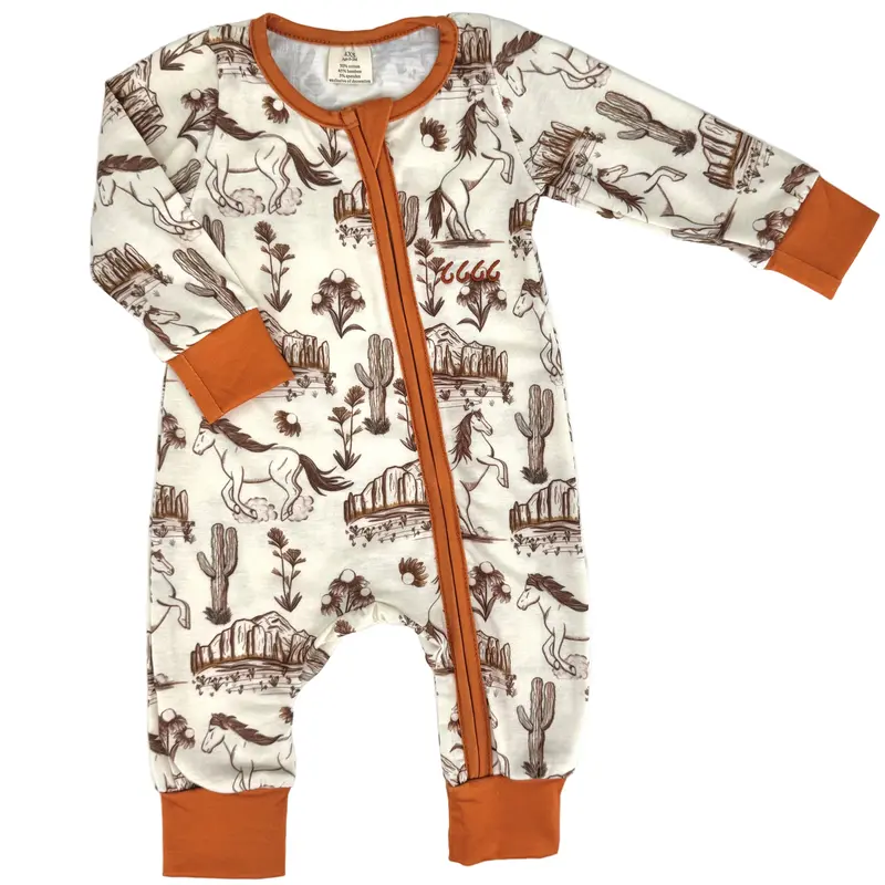 6666 Baby Western Zip Onesie Pajamas 1