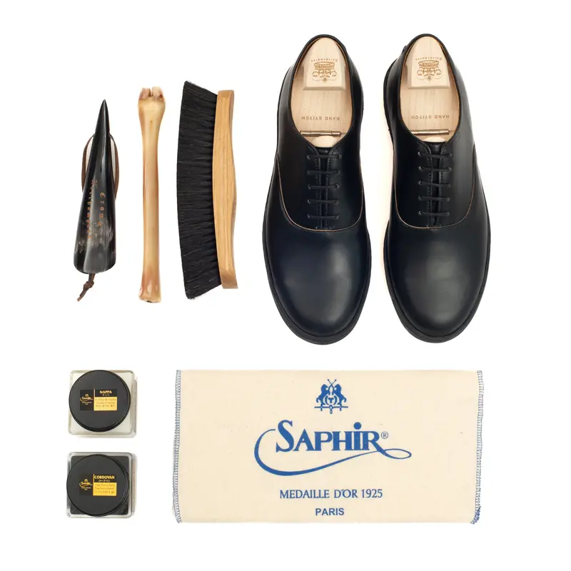 Abbey Oxford - Horween Black Shell Cordovan - Deluxe Care Pack 1