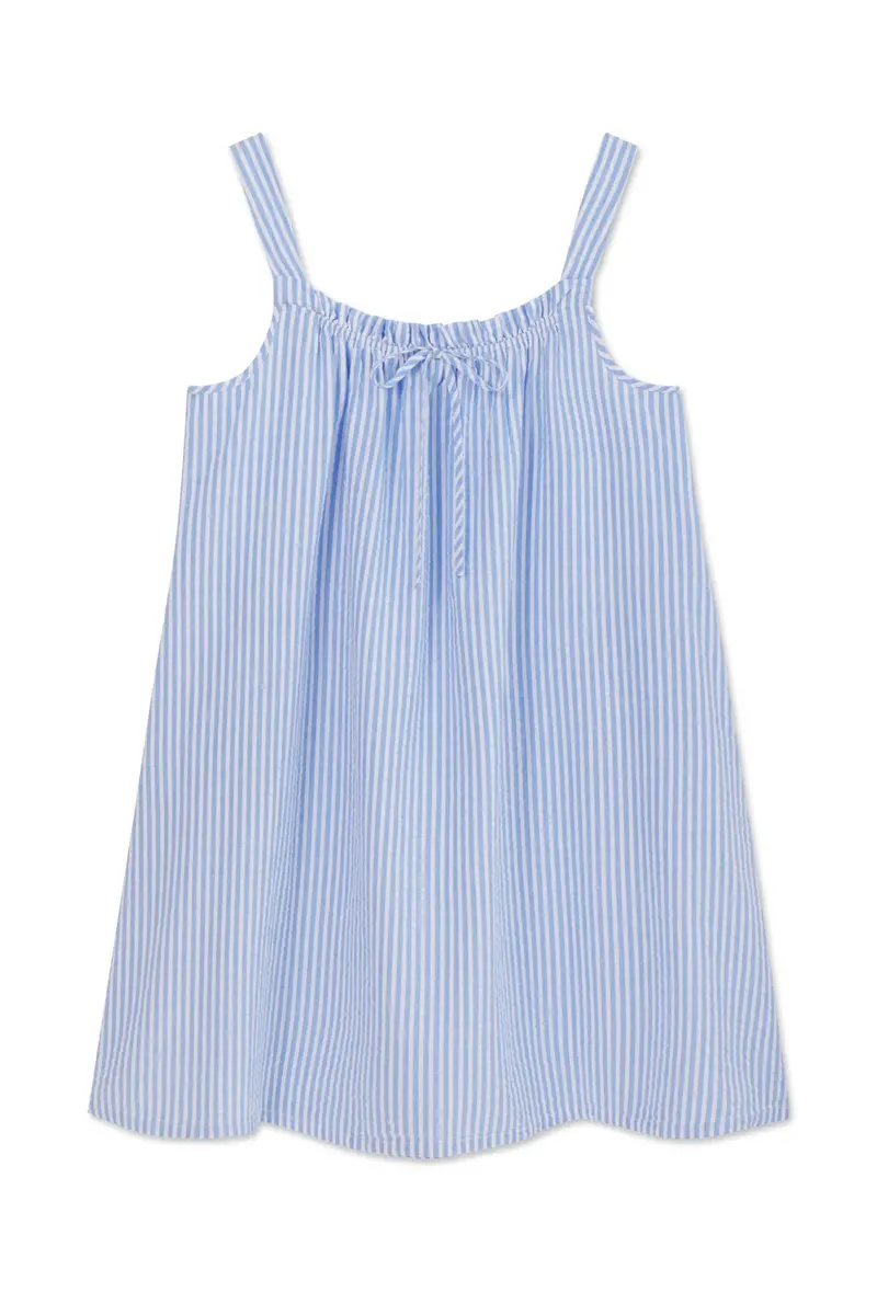 Alice Nightgown In Blue Seersucker 1