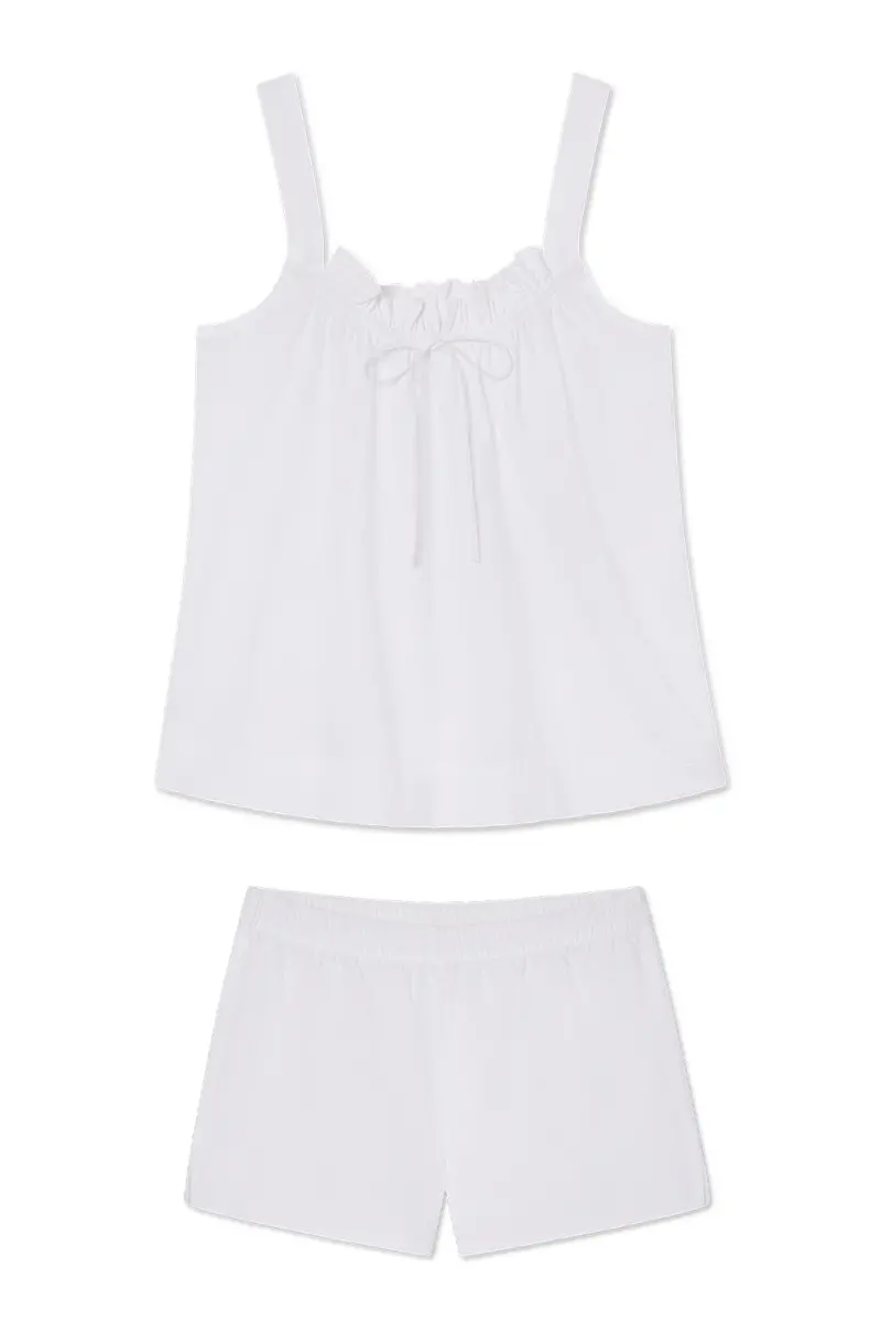 Alice Shorts Set In White Seersucker 1