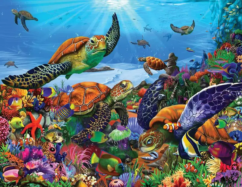 Amazing Sea Turtles (1369Pz) - 300 Piece Jigsaw Puzzle 1