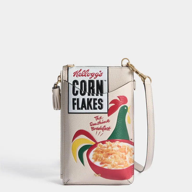 Anya Brands Corn Flakes Zip Phone Pouch On Strap 1