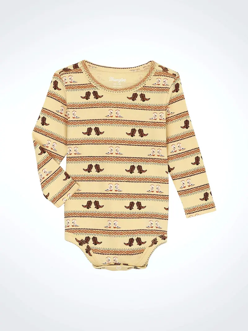Baby Wrangler Boot Print Onesie 1