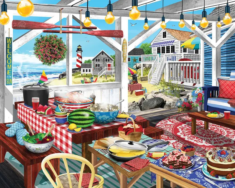 Beach Gathering (2129Pz) - 1000 Piece Jigsaw Puzzle 1