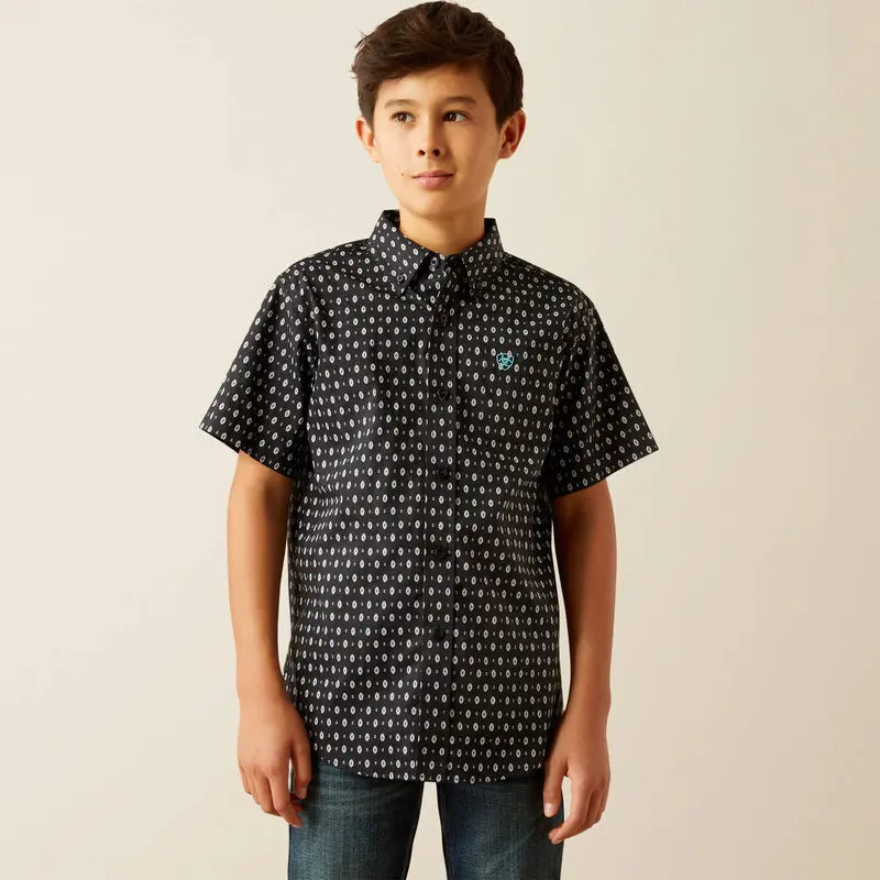 Boy's Ariat Steele Short Sleeve Button Down Shirt 1
