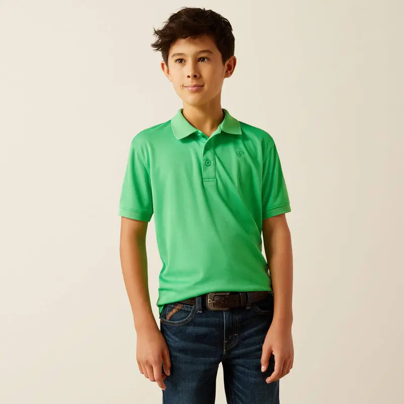 Boy's Ariat Tek Green Polo 1