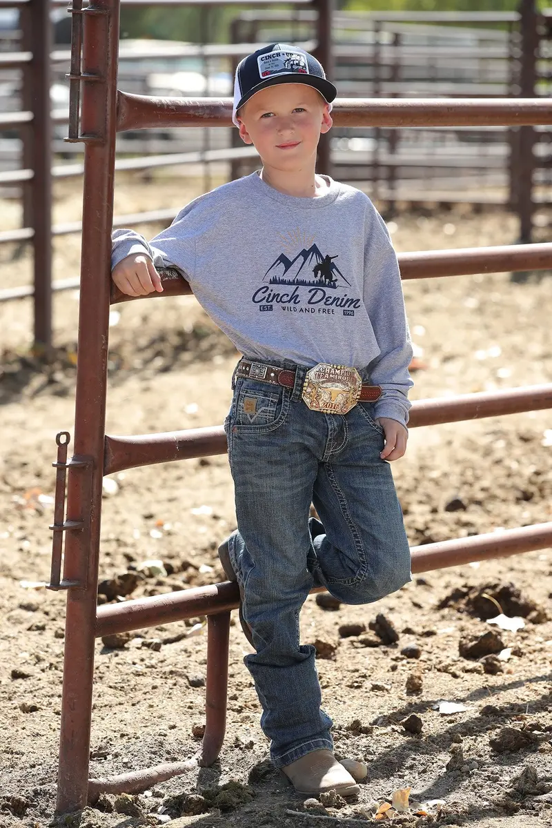 Boy's Cinch Bronc Wild & Free Long Sleeve Shirt 1