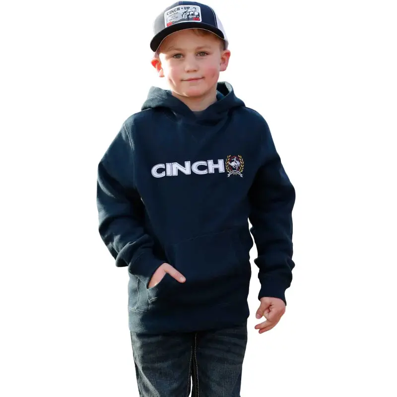 Boy's Cinch Navy Logo Hoodie 1