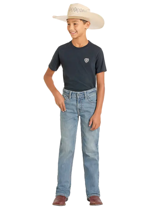Boy's Rock & Roll Embroidered Boot Cut Jean 1