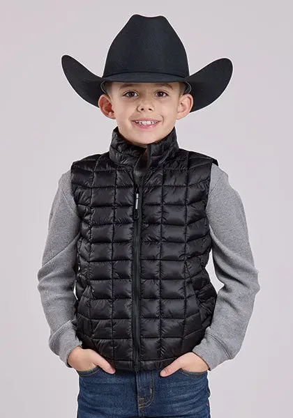 Boy's Roper Black Crushable Vest 1