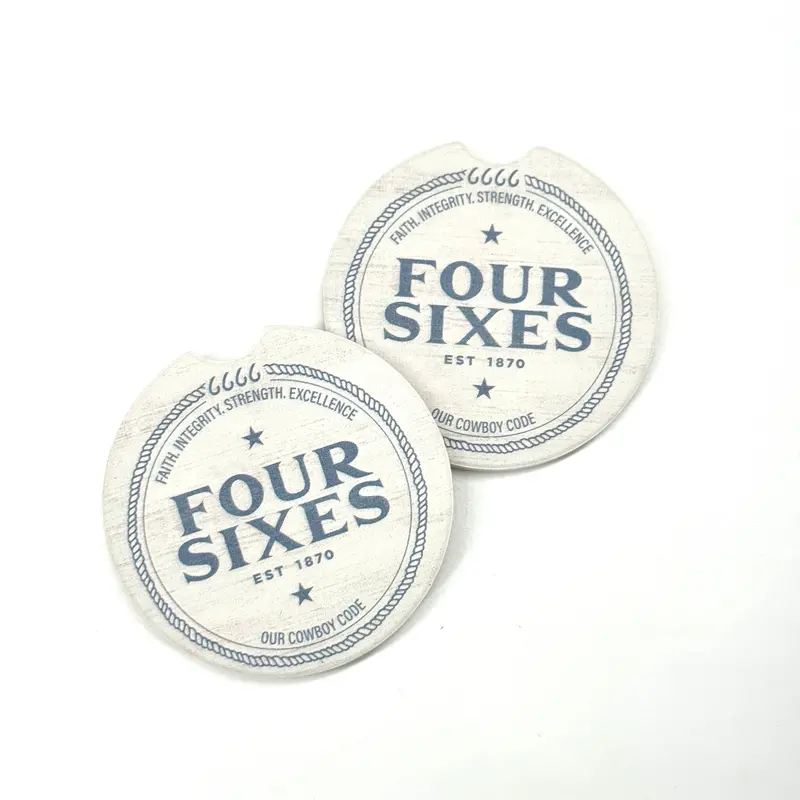 Cowboy Code Ceramic Car Coaster- Set Of 2 1