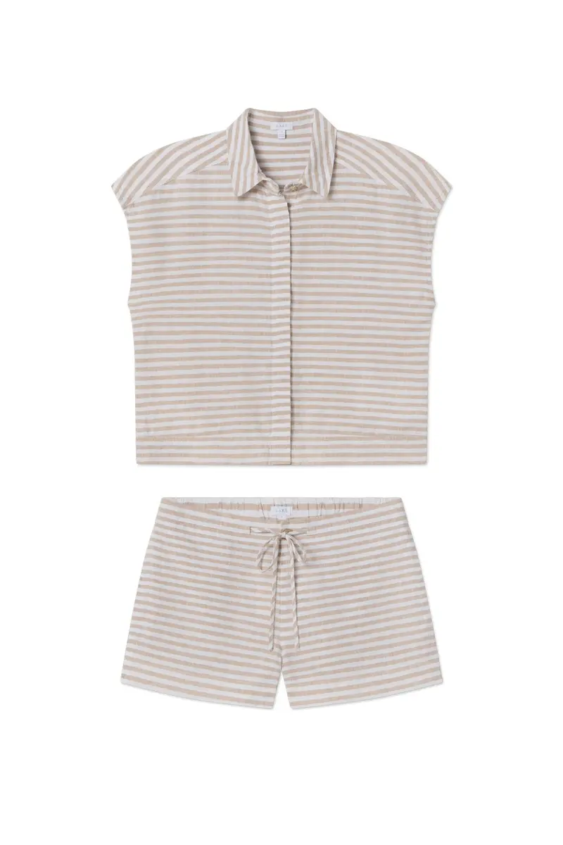 Cruise Short Set In Sandstone Amalfi Stripe 1