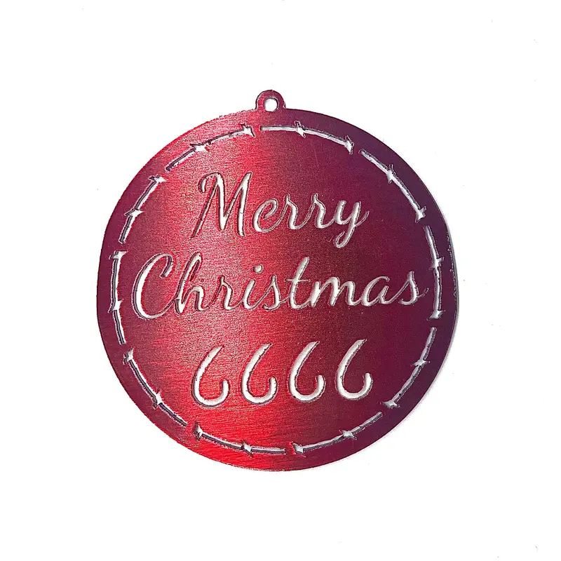 Four Sixes Christmas Ornament - Red 1