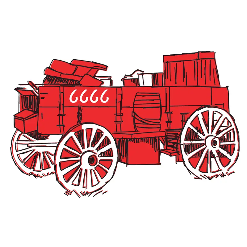 Four Sixes Chuck Wagon Sticker 1