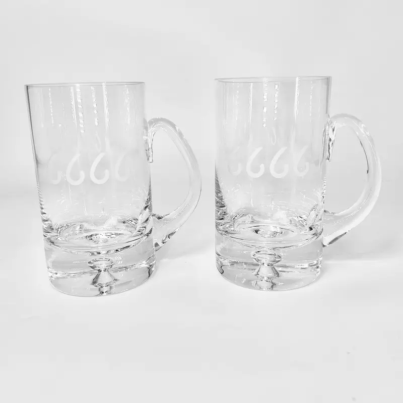 Four Sixes Deluxe 18 Oz Glass Beer Mug-Set Of 2 1