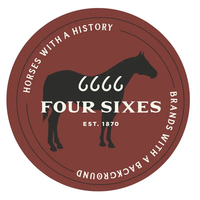 Four Sixes Horses With A History Circle Sticker 1