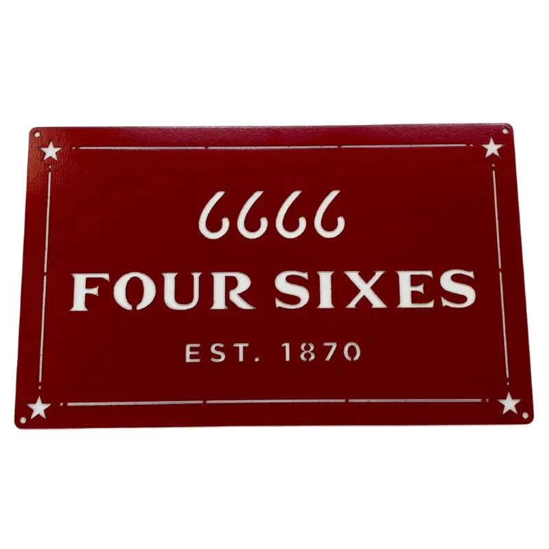 Four Sixes Jdh Metal Cutout Sign-Red 1