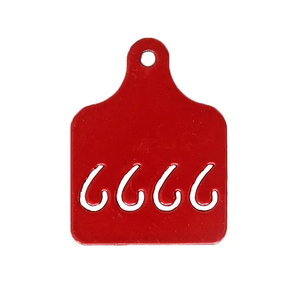 Four Sixes Jdh Red Metal Ear Tag Charm 1