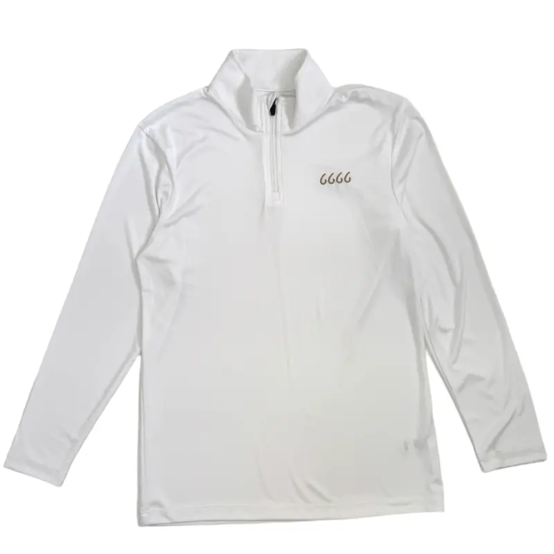 Four Sixes Men's Performance Quarter Zip Pullover-White 1