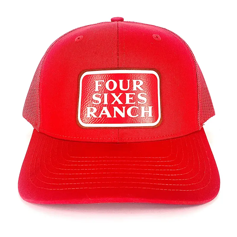 Four Sixes Red Patch Trucker-Red 1