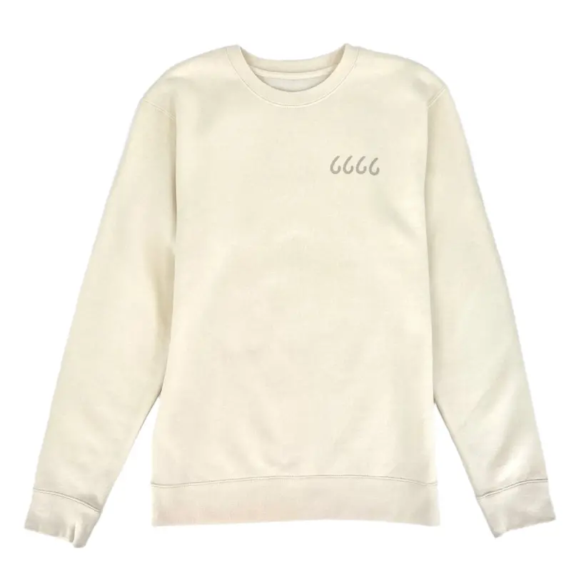 Four Sixes Tone On Tone Sweatshirt-Bone 1