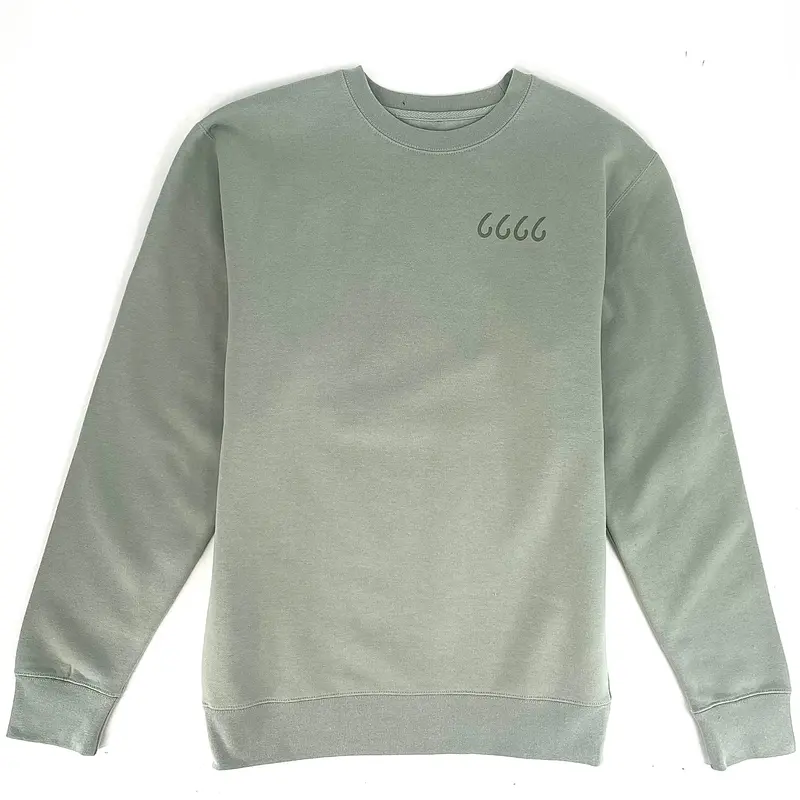 Four Sixes Tone On Tone Sweatshirt-Dusty Sage 1