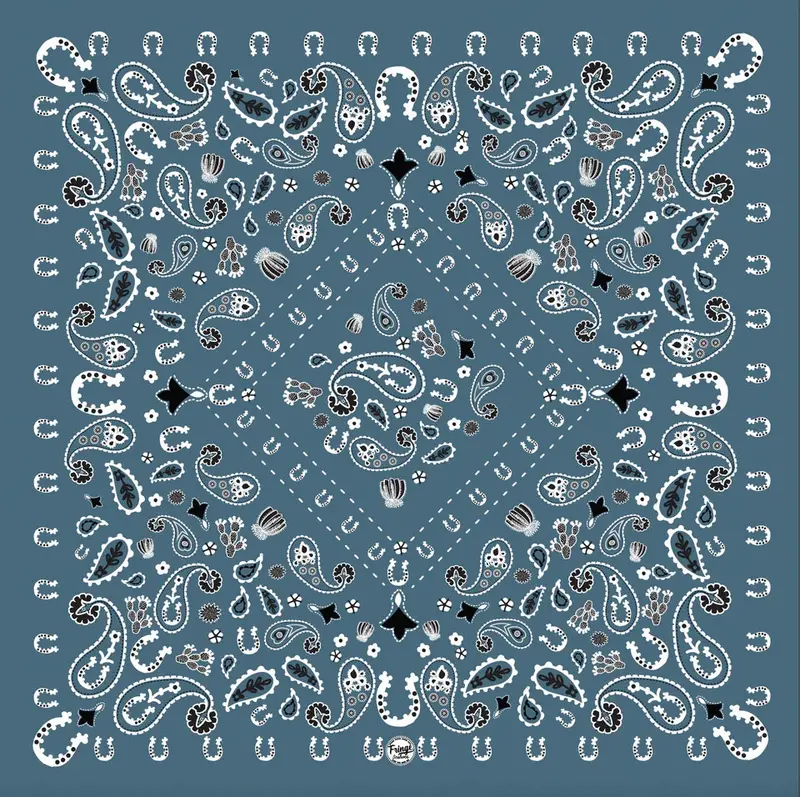 Fringe Scarves Luck Be A Paisley Blue Bandana 1
