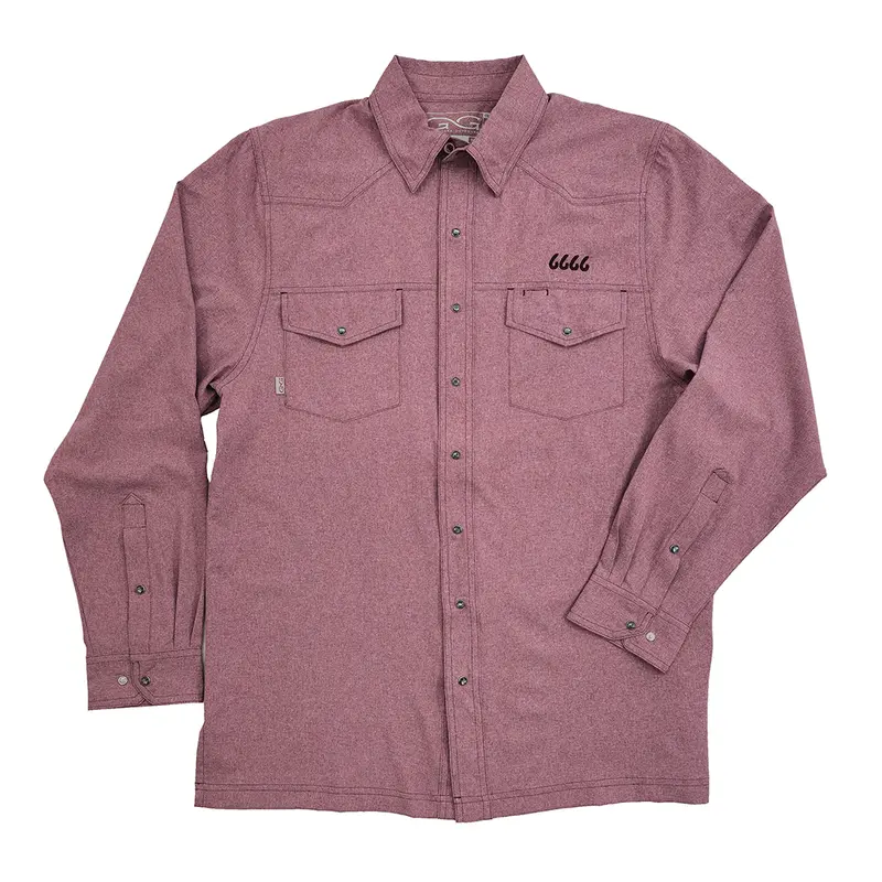 Gg Maroon Ls Pearl Snap Shirt 1