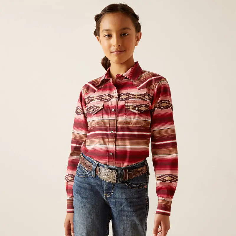 Girl's Ariat Serape Print Snap Long Sleeve Shirt 1