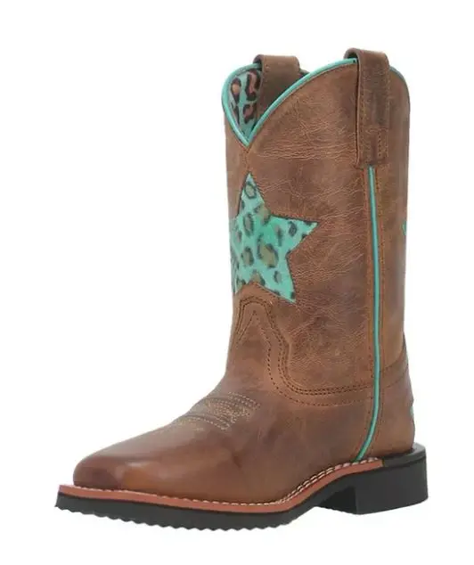 Girl's Dan Post Star Inlay Tan Boot 1