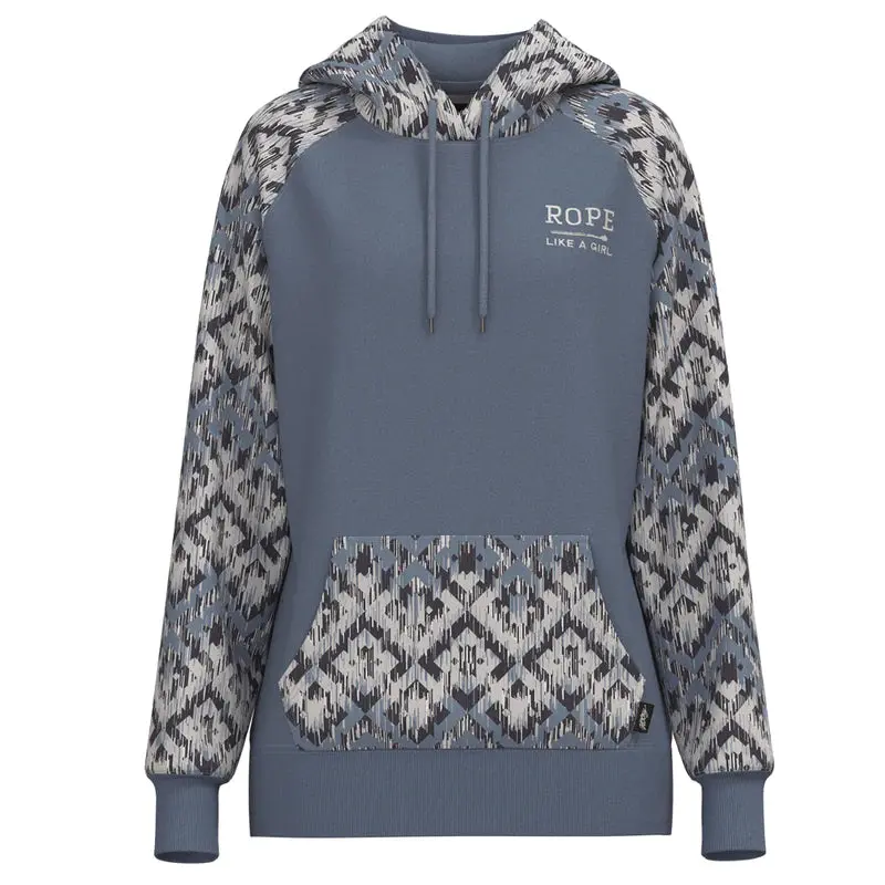 Girl's Hooey Rope Like A Girl Blue Hoodie 1