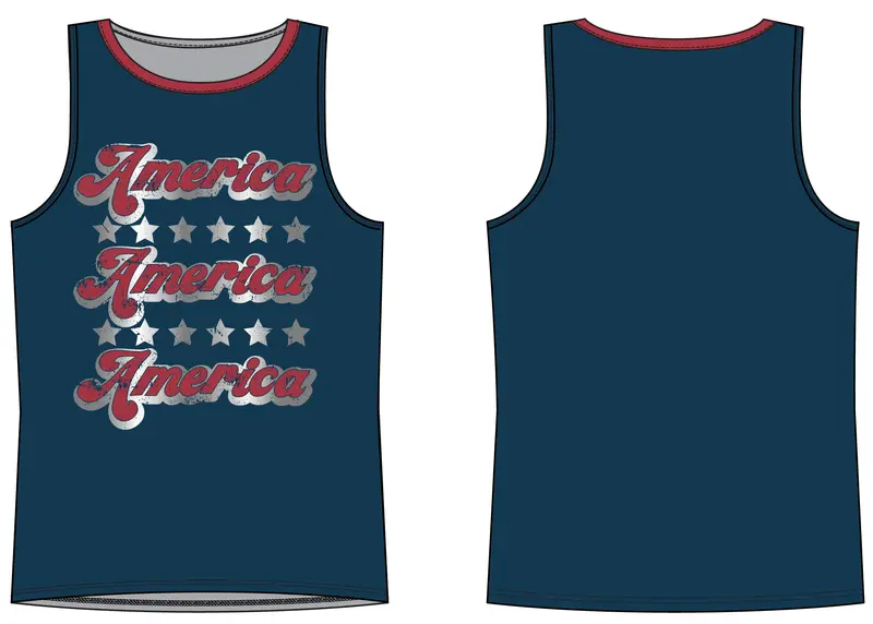 Girl's Rock And Roll America Graphic Tank 1