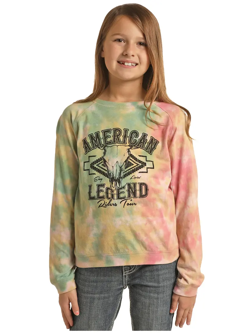 Girl's Rock And Roll American Legend Crewneck Sweatshirt 1