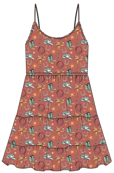 Girl's Rock & Roll Conversational Print Dress 1