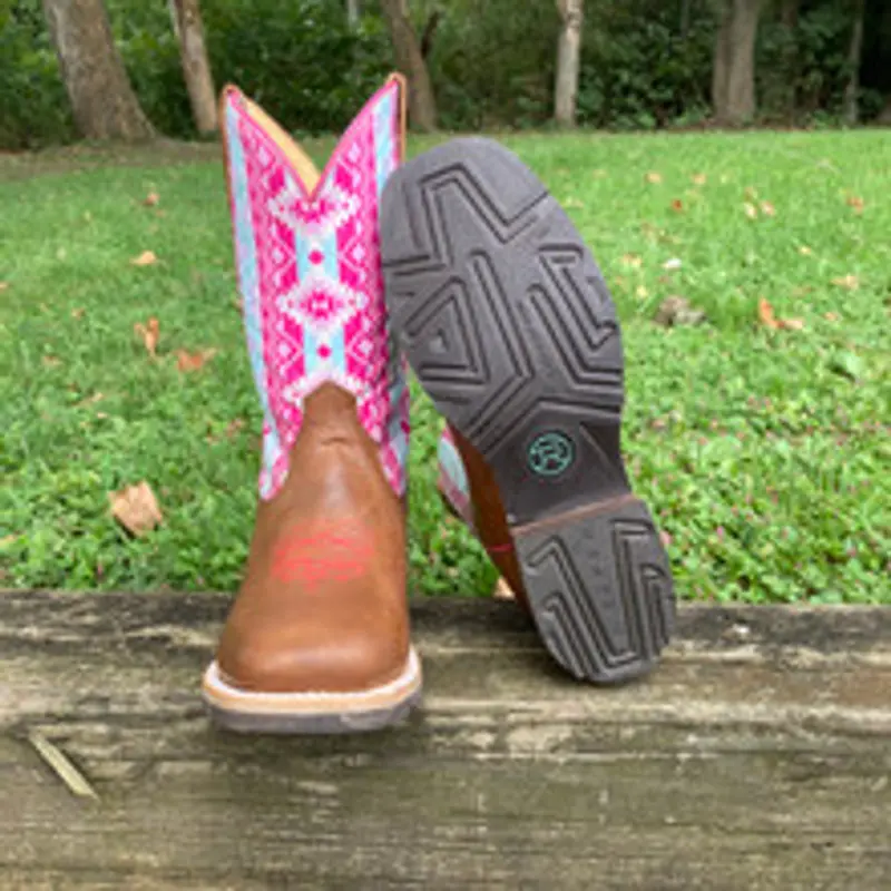 Girl's Roper Aztec Tan Square Toe Boot 1