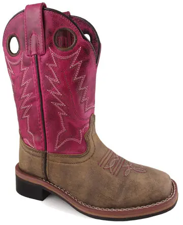 Girl's Smoky Mountain Brown/Pink Tracie Square Toe Boots 1