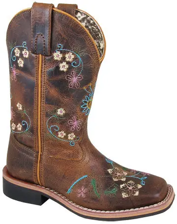 Girl's Smoky Mountain Floralie Square Toe Boot 1