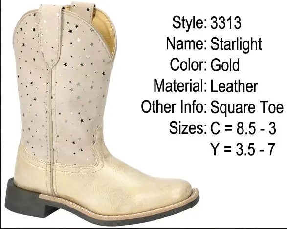 Girl's Smoky Mountain Starlight Gold Boot 1