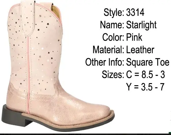 Girl's Smoky Mountain Starlight Pink Boot 1