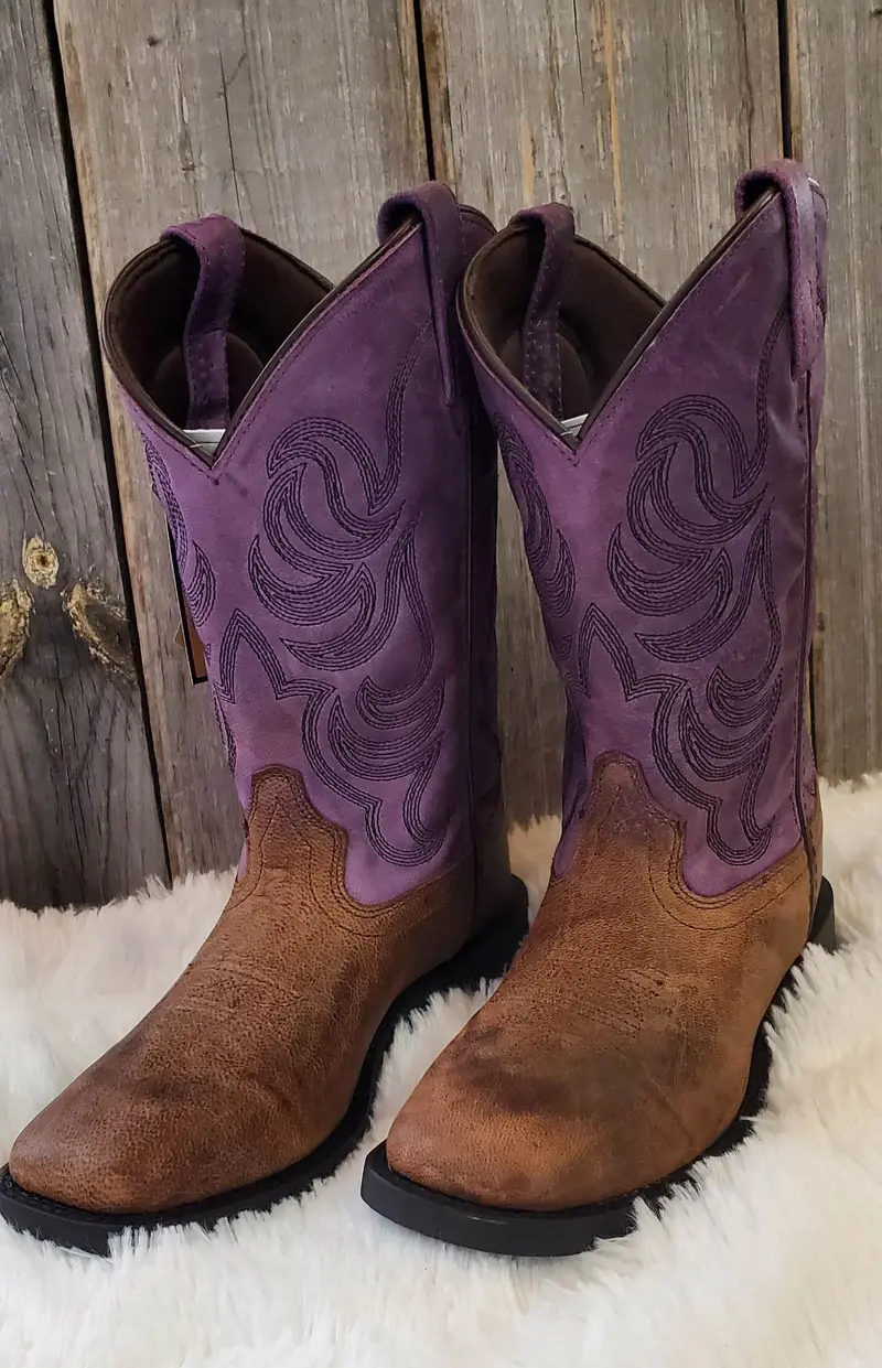 Girl's Smoky Mountain Tucson Brown/Purple Boot 1