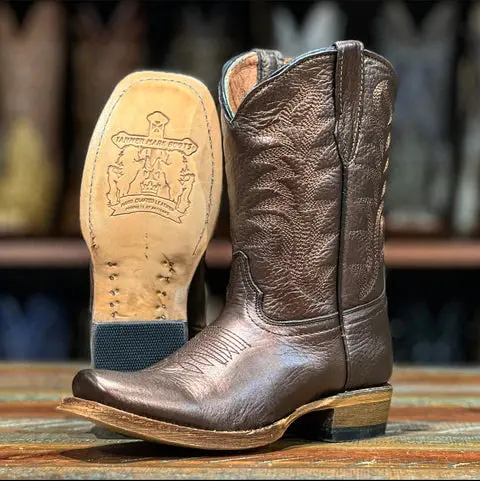 Girl's Tanner Mark Metallic Copper Boot 1