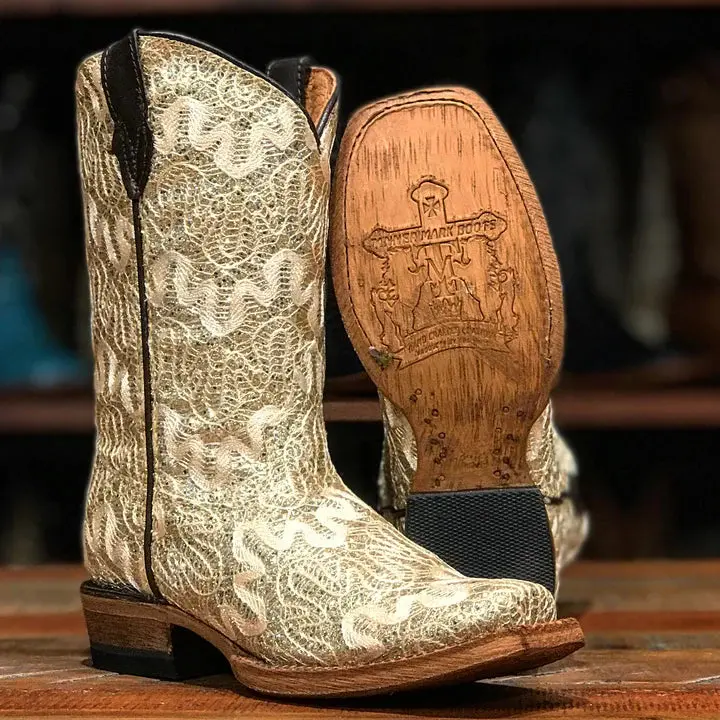 Girl's Tanner Mark Shimmer Beige Boot 1