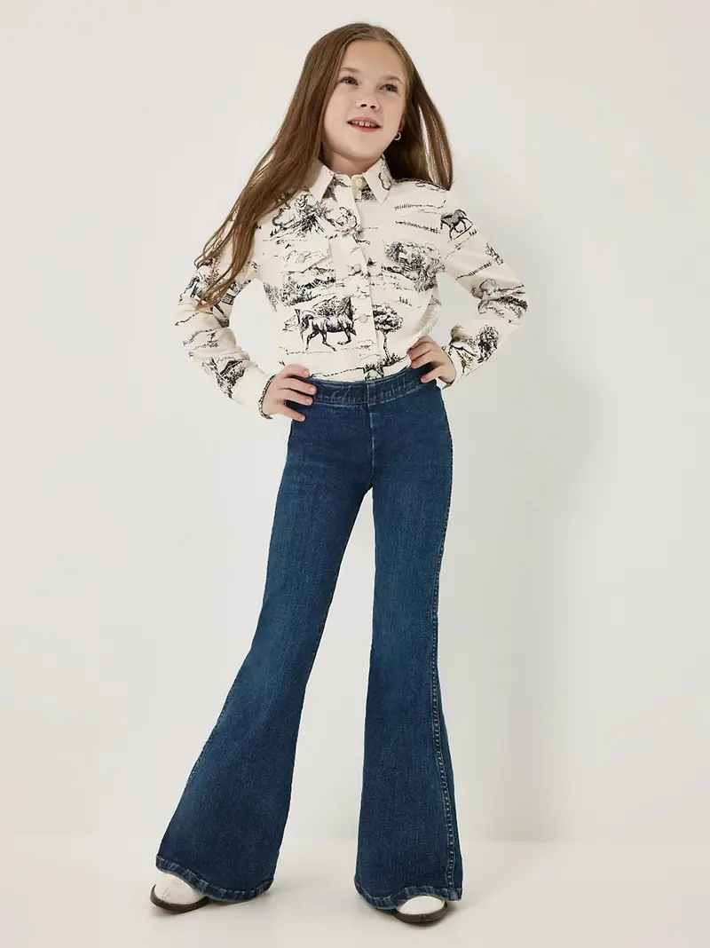 Girl's Wrangler Lw Pull On Bell Bottom Jeans 1