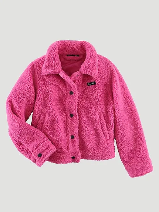 Girl's Wrangler Pink Sherpa Jacket 1