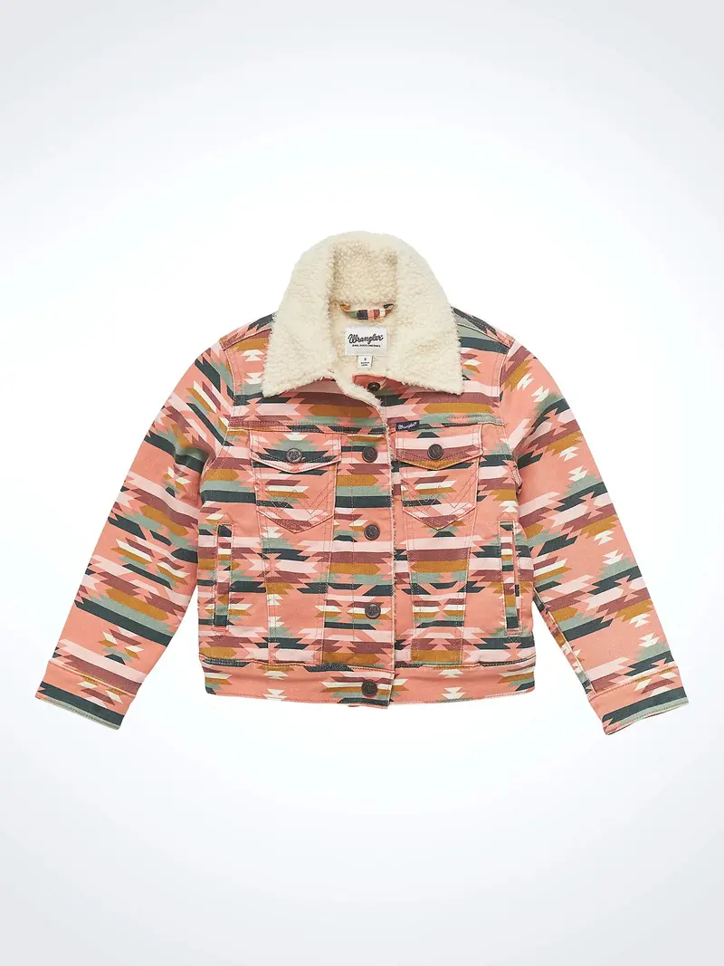 Girl's Wrangler Sherpa Aztec Print Jacket 1