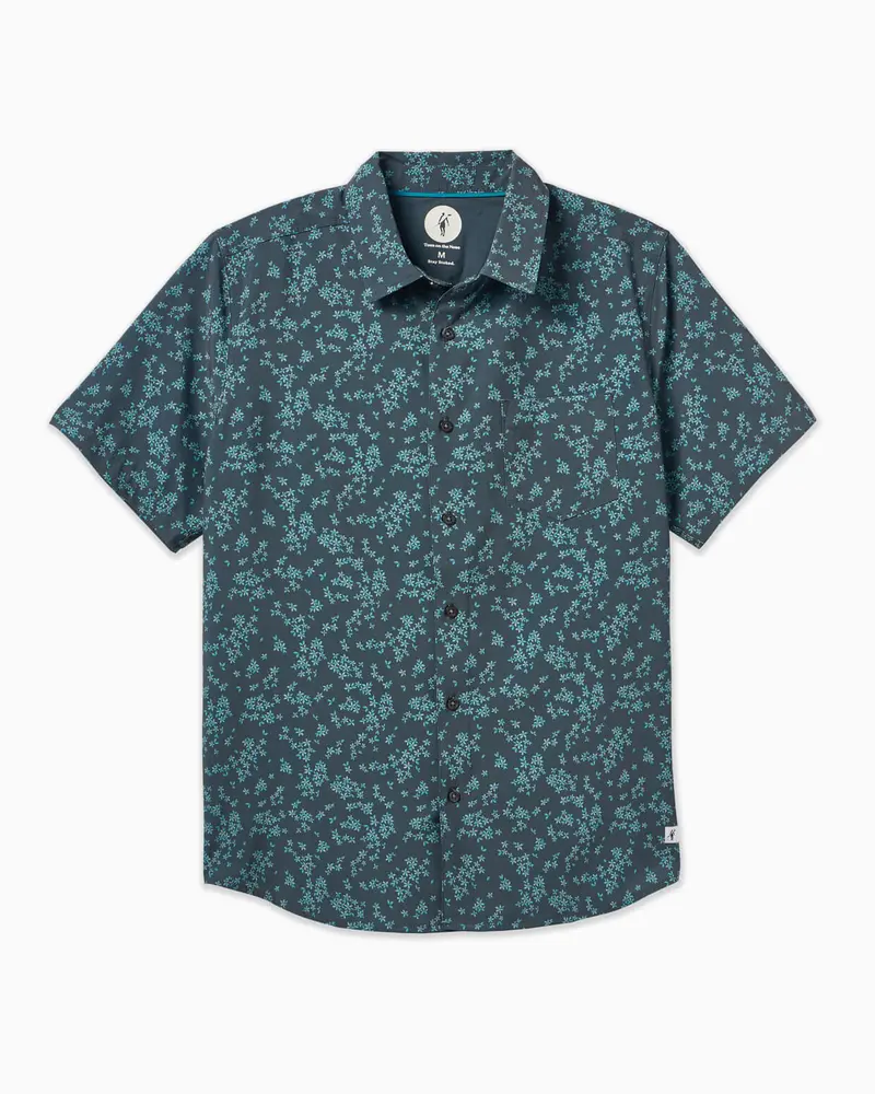 Golden State Stretch Woven | Smoke Micro Floral 1