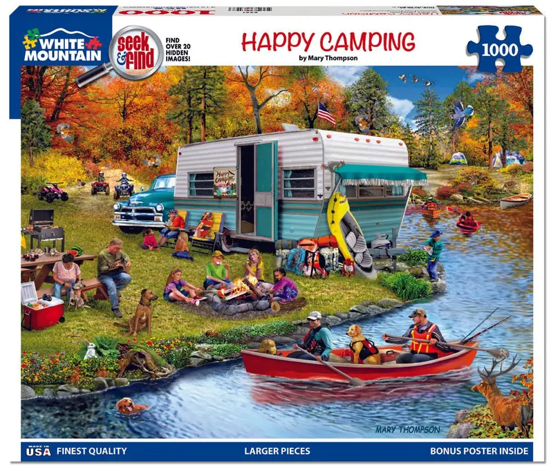Happy Camping-Seek & Find (2001Pz) - 1000 Piece Jigsaw Puzzle 1