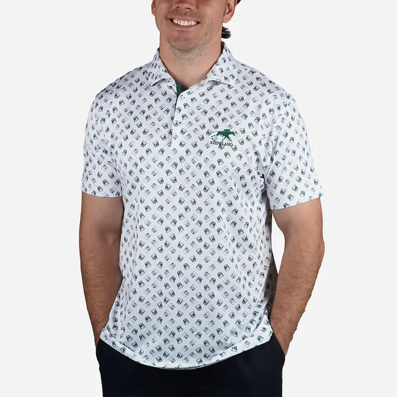 Horn Legend Keeneland Whiskey Glass Polo Shirt for Men