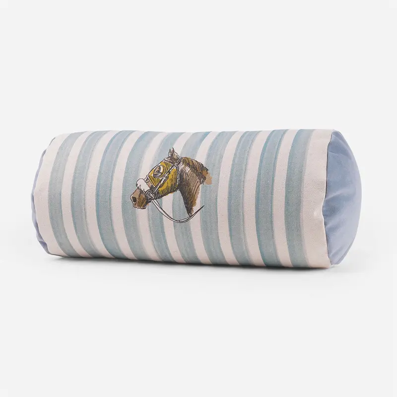House Of Henry Keeneland Horse Head Stripe Bolster Pillow 1
