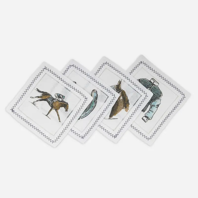 House Of Henry Keeneland Riders Up Cocktail Napkins Set Of 4 4